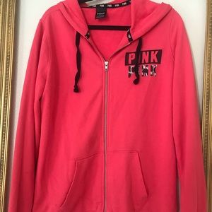 Pink Victoria’s Secret coral zip hoodie jacket M